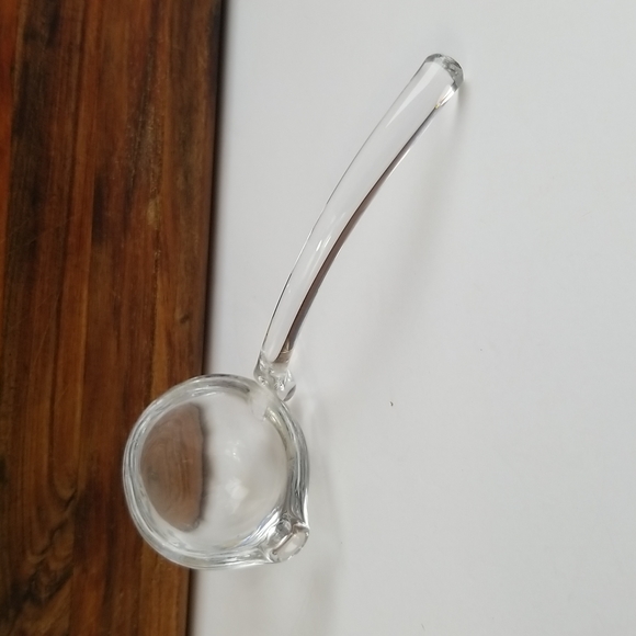Vintage Depression Era Small 6" Crystal Glass Condiment Ladle Spoon